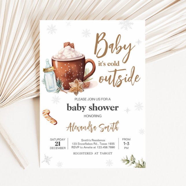 Invitación Bebé, frío fuera del invierno, caliente Baby Showe (Baby Its Cold Outside Baby Shower Invitation)