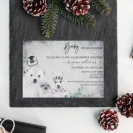 Invitación Bebé, frío fuera del invierno de la ducha de anima