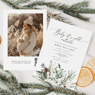 Invitación Bebé, frío fuera del invierno. Foto de la ducha de