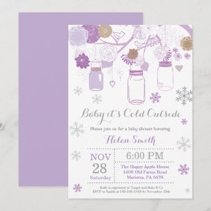 Invitación Bebé, frío fuera del invierno, Mason Jar Baby Show