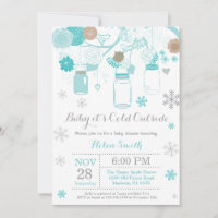 Bebé, frío fuera del invierno, Mason Jar Baby Show