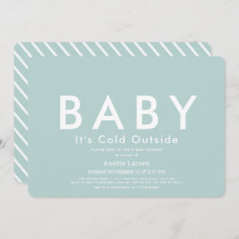 Invitación Bebé, frío fuera del Minimalista Baby Shower azul