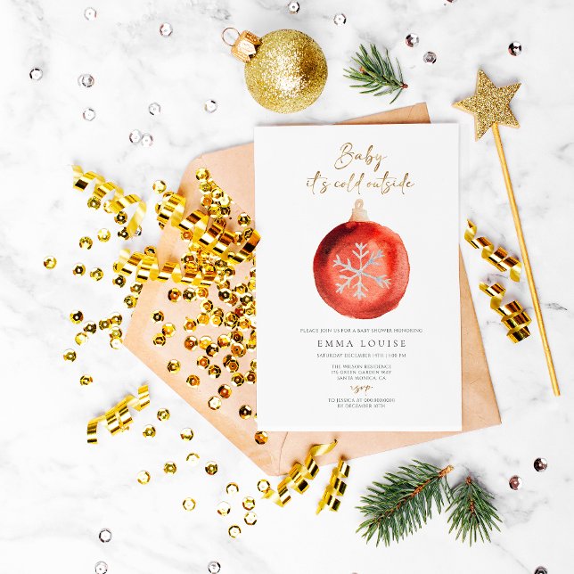 Invitación Bebé, frío fuera del Ornament Winter Baby Shower (Subido por el creador)