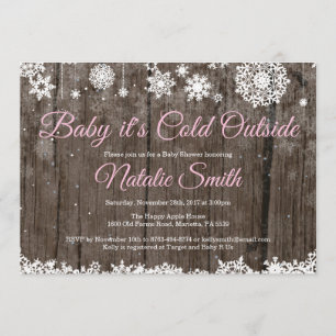 Invitación Bebé, frío fuera del Rústico Baby Shower Invierno