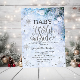 Invitación Bebé, fríos copos de nieve en Baby Shower