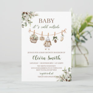 Invitación Bebé Fuera Hace Frío Línea de Ropa Baby Shower