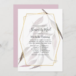 Invitación Bebé geométrico verde o ducha de novia por correo