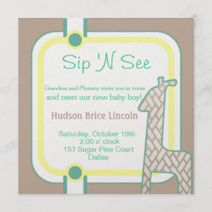 Invitación Bebé Giraffe a tope