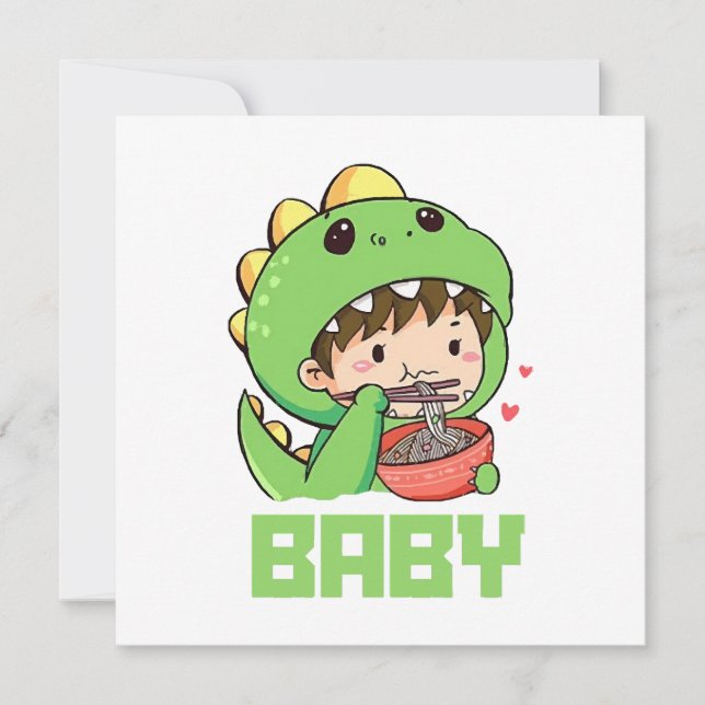 Invitación bebé godzilla (Anverso)