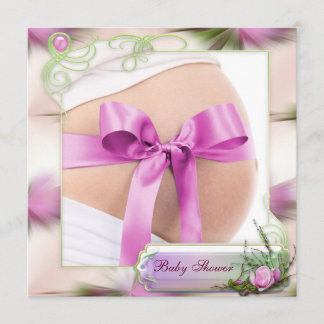 Invitación Bebé golpeado con Baby Shower de Magnolia Rosa