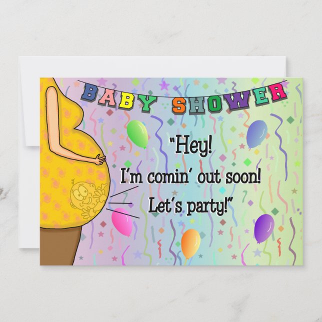 Invitación Bebé gracioso que voy a salir Fiesta Personalizado (Anverso)