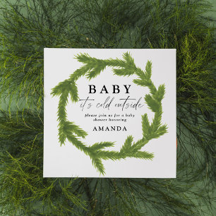 Invitación Bebé, hace frío afuera aquarela baby shower