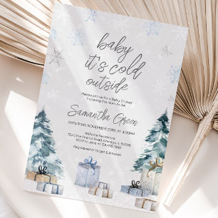 Invitación Bebé, hace frío afuera, baby shower
