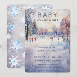 Invitación Bebé, hace frío afuera, baby shower