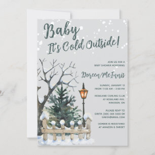 Invitación Bebé, hace frío afuera, Baby Shower con temas de i