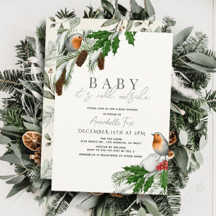 Invitación Bebé, hace frío afuera, baby shower de invierno de