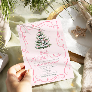 Invitación Bebé, hace frío afuera, Baby Shower de Navidad