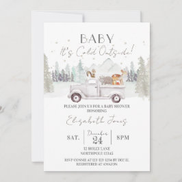 Invitación Bebé, hace frío afuera, Baby Shower invernal
