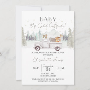 Invitación Bebé, hace frío afuera, Baby Shower invernal