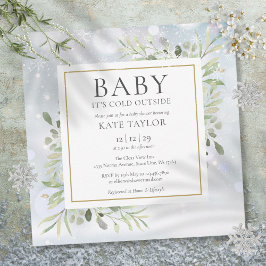 Invitación Bebé hace frío afuera, baby shower invierno nieve