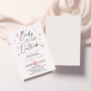 Invitación Bebé, hace frío afuera Chica Baby Shower con copo