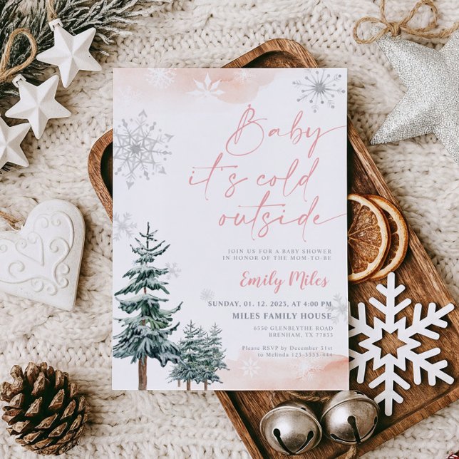 Invitación Bebé, hace frío afuera, Chica Bebé ducha en invier (Subido por el creador)