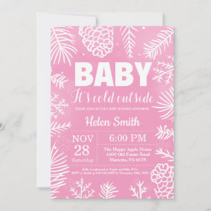 Invitación Bebé, hace frío afuera, chica de invierno, baby sh