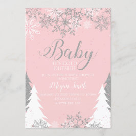 Invitación Bebé hace frío afuera copo de nieve baby shower