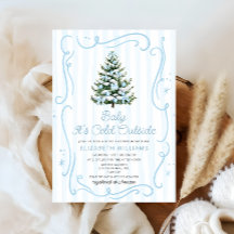 Bebé, hace frío afuera Cumpleaños azul de Navidad