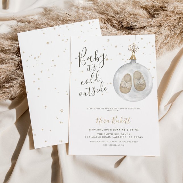 Invitación Bebé, hace frío afuera de Baby Shower de invierno (Subido por el creador)
