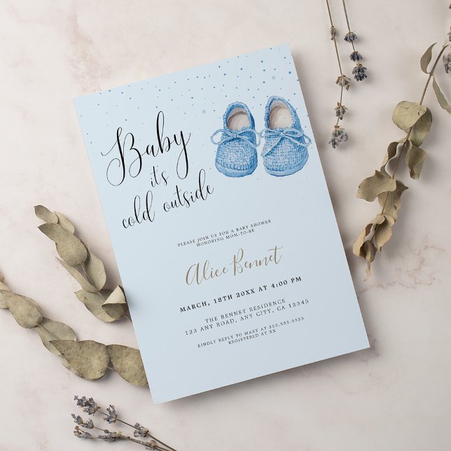 Invitación Bebé, hace frío afuera de Baby Shower de invierno (Subido por el creador)