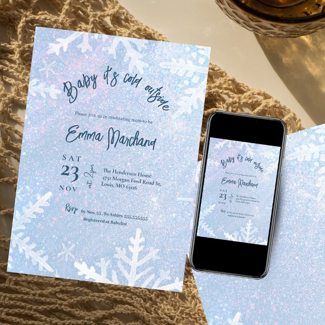 Invitación Bebé hace frío afuera de la ducha de bebé de invie (Subido por el creador)