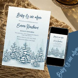 Invitación Bebé hace frío afuera de la ducha de bebé de invie