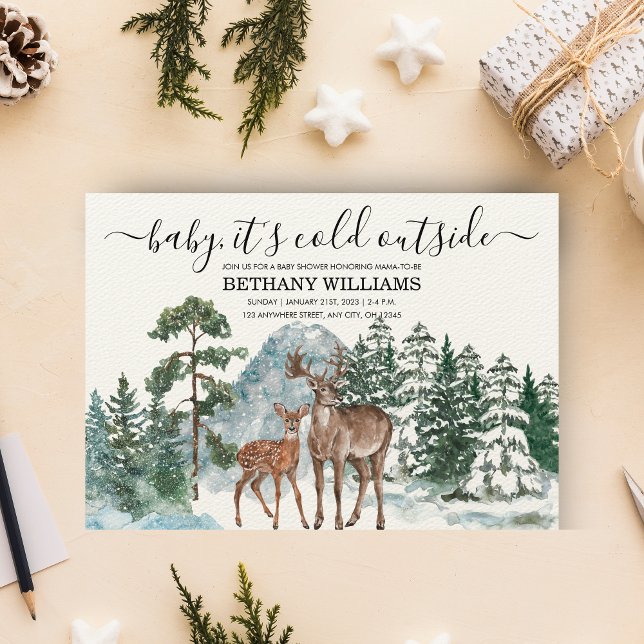 Invitación Bebé hace frío afuera de la nieve de Baby Shower e (Subido por el creador)