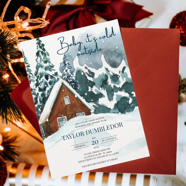Invitación Bebé, hace frío afuera de los Navidades de inviern (Subido por el creador)
