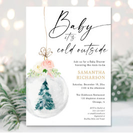 Invitación Bebé, hace frío afuera de Navidades chicas de oro