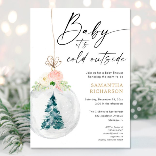 Invitación Bebé, hace frío afuera de Navidades chicas de oro  (Subido por el creador)