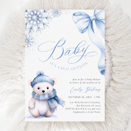 Invitación Bebé, hace frío afuera del Baby Shower del oso