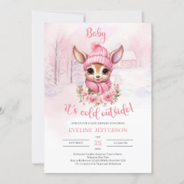Invitación Bebé, hace frío afuera del chica bebé reno