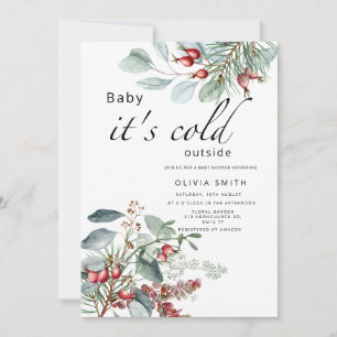Invitación Bebé, hace frío afuera del invierno, bebé invitati