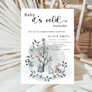 Invitación Bebé, hace frío afuera del invierno, bebé invitati