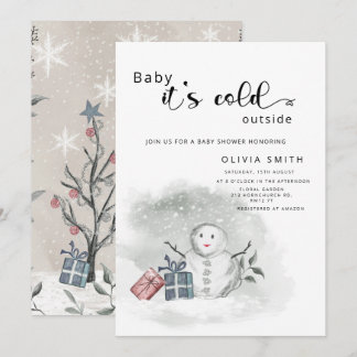 Invitación Bebé, hace frío afuera del invierno, bebé invitati