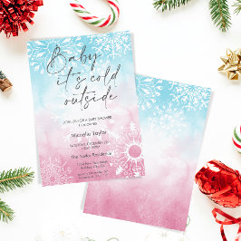Invitación Bebé, hace frío afuera del invitado de copo de nie
