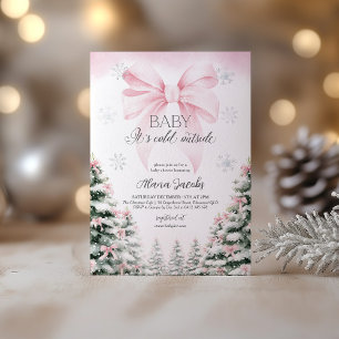 Invitación Bebé hace frío afuera ducha de bebé árbol de Navid