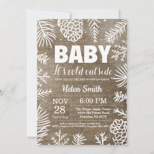 Invitación Bebé, hace frío afuera, ducha de bebé de invierno 