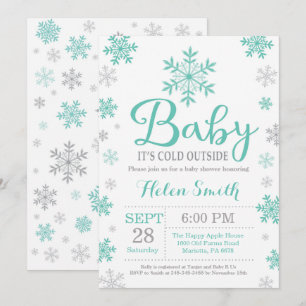 Invitación Bebé, hace frío afuera, ducha de bebé de invierno
