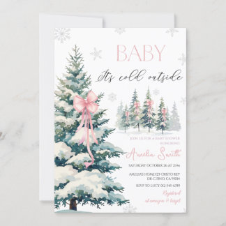 Invitación Bebé, hace frío afuera, ducha de bebé de invierno