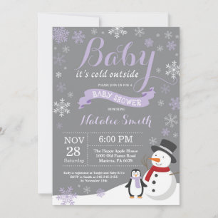 Invitación Bebé, hace frío afuera, ducha de bebé de invierno 