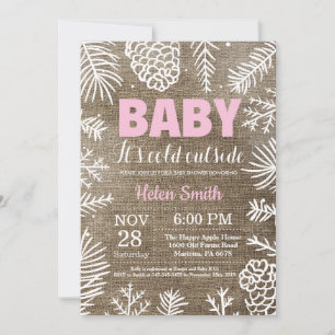 Invitación Bebé, hace frío afuera, ducha de bebé de niña de i