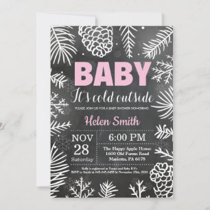 Invitación Bebé, hace frío afuera, ducha de bebé de niña de i